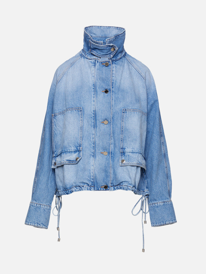 Harper Balloon Jacket,BRANDON MAXWELL,MEDIUM VINTAGE WASH,Image 1
