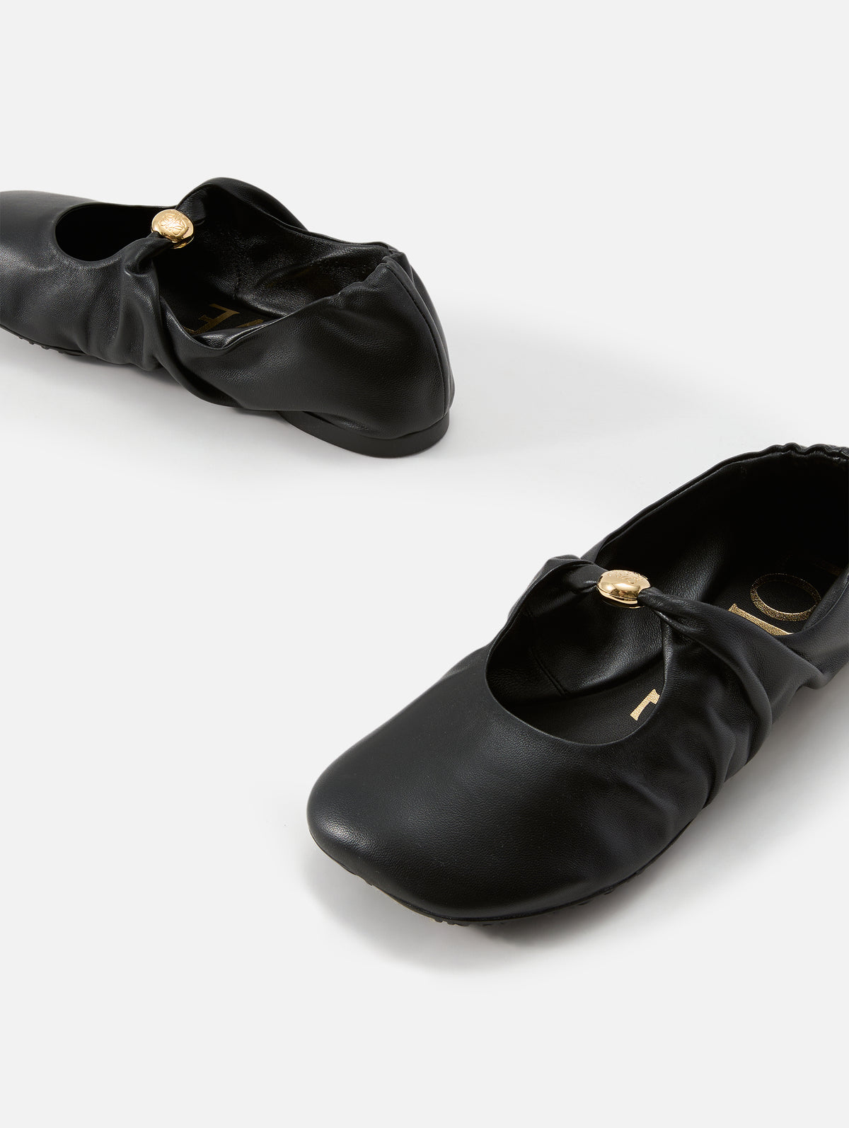 Pebble Ballerina Flat,LOEWE,BLACK,Image 3