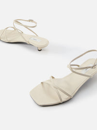 Leather Crossover Sandal,TOTÉME,WHITE,Image 2