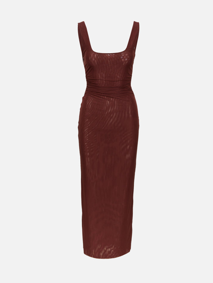 Jacques Twist Midi Dress,SIR.,ESPRESSO,Image 1