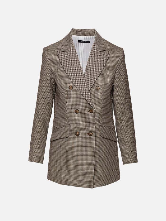 Bianca Blazer,ELYSEWALKER LABEL,BROWN HOUNDSTOOTH,Image 1