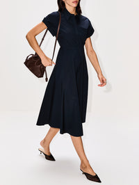 Poplin Power Dress,DOROTHEE SCHUMACHER,MIDNIGHT,Image 3