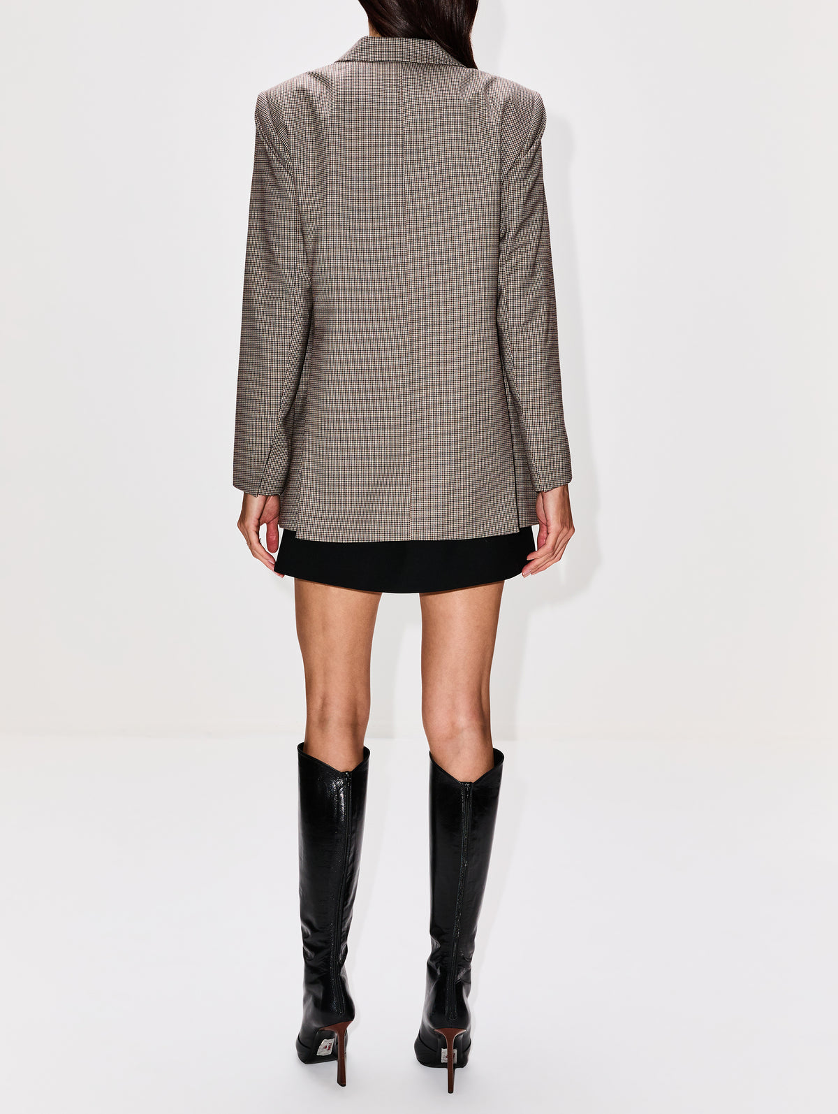 Bianca Blazer,ELYSEWALKER LABEL,BROWN HOUNDSTOOTH,Image 3