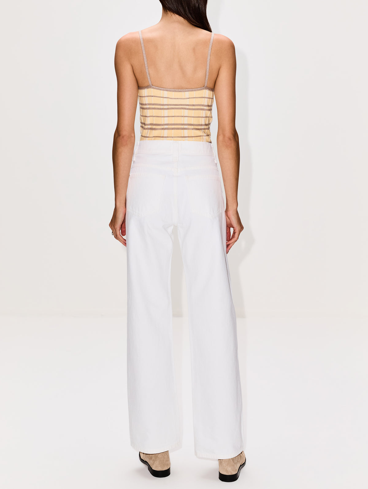 Plaid Tank Top,GUEST IN RESIDENCE,BUTTER COMBO,Image 3