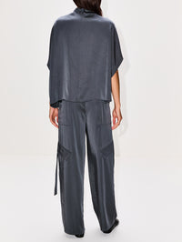 Lightweight Satin Utility Pocket Pant,LAPOINTE,GRAY BLUE,Image 4
