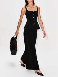 Bias Cut Wide Leg Pant,ROSETTA GETTY,BLACK,Image 3