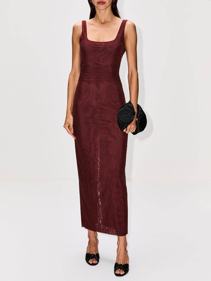 Jacques Twist Midi Dress,SIR.,ESPRESSO,Image 1
