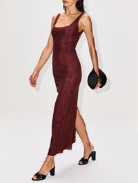 Jacques Twist Midi Dress,SIR.,ESPRESSO,Image 3