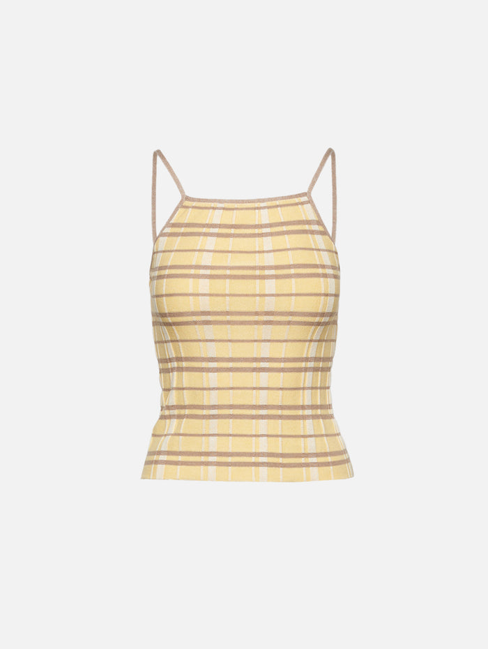 Plaid Tank Top,GUEST IN RESIDENCE,BUTTER COMBO,Image 1