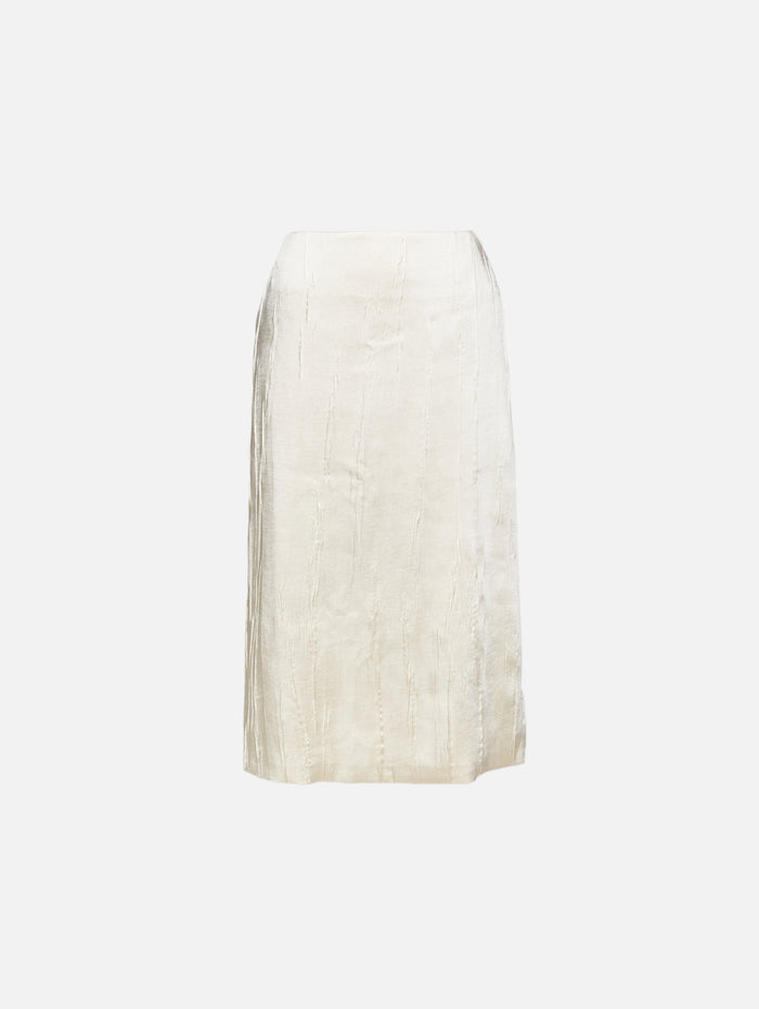 Tierney Satin Skirt,BRANDON MAXWELL,IVORY,Image 1