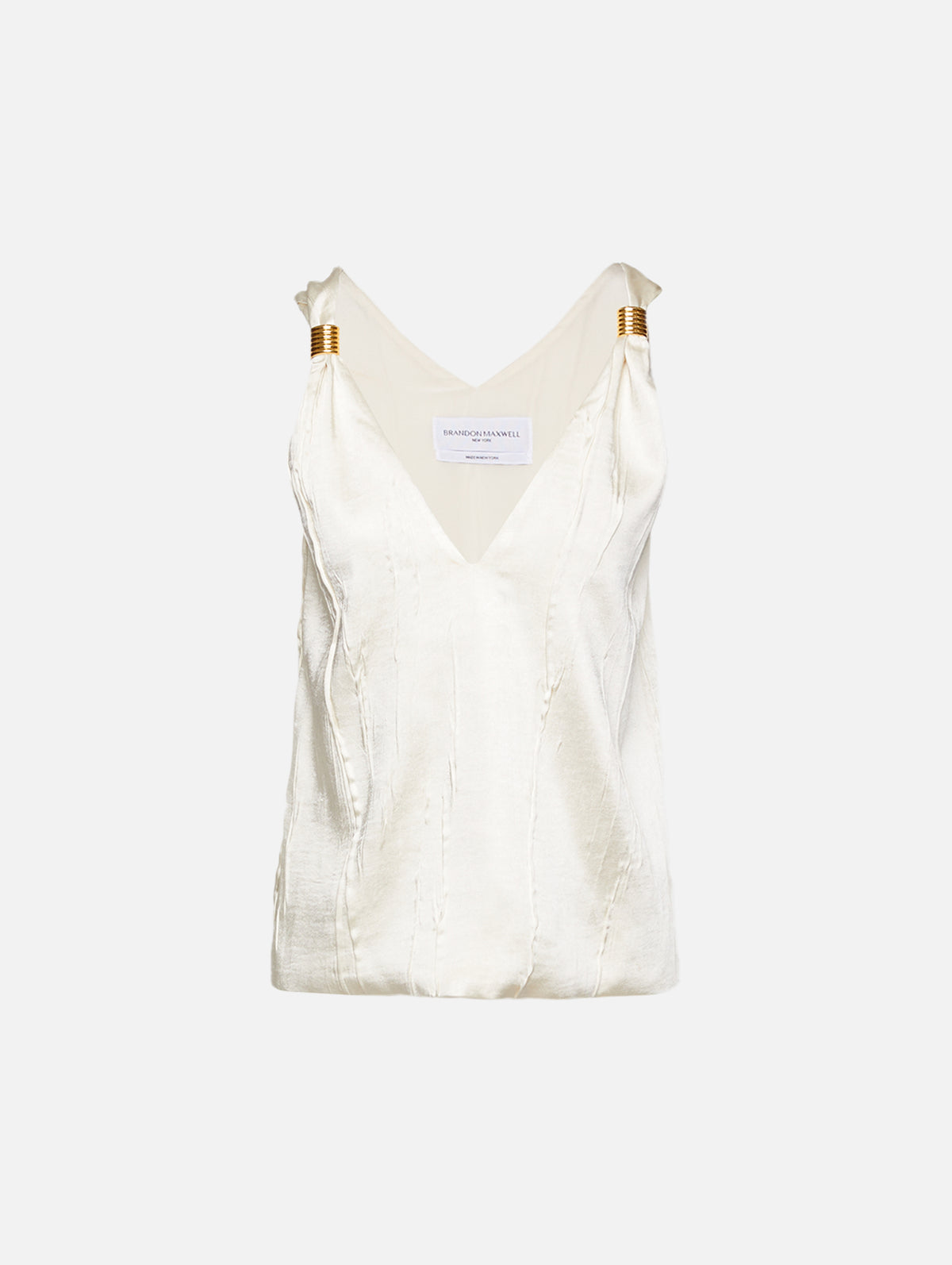 Drew Deep V Tank,BRANDON MAXWELL,IVORY,Image 2