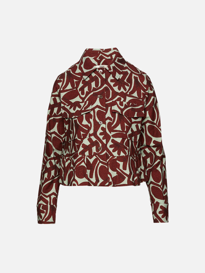 Ruffle Jacket,ODEEH,RED EARTH,Image 1