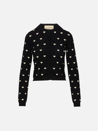 Mossi Hearts Cardigan,VALENTINO GARAVANI,NERO,Image 1