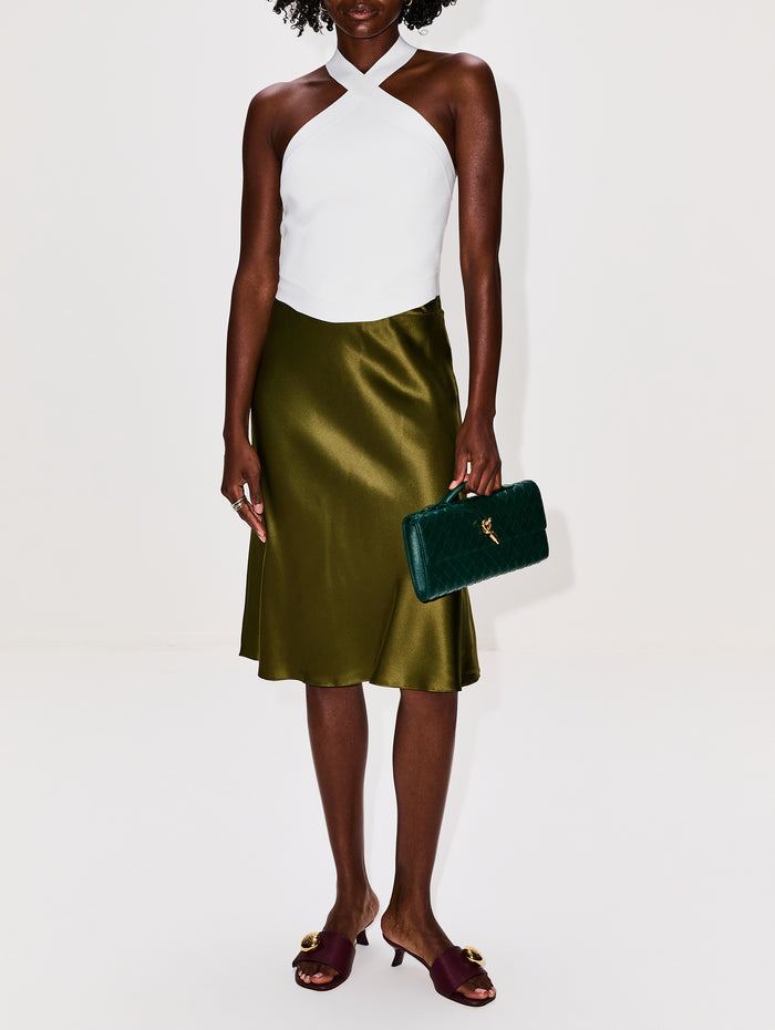Bias Skirt,ROSETTA GETTY,OLIVE,Image 1