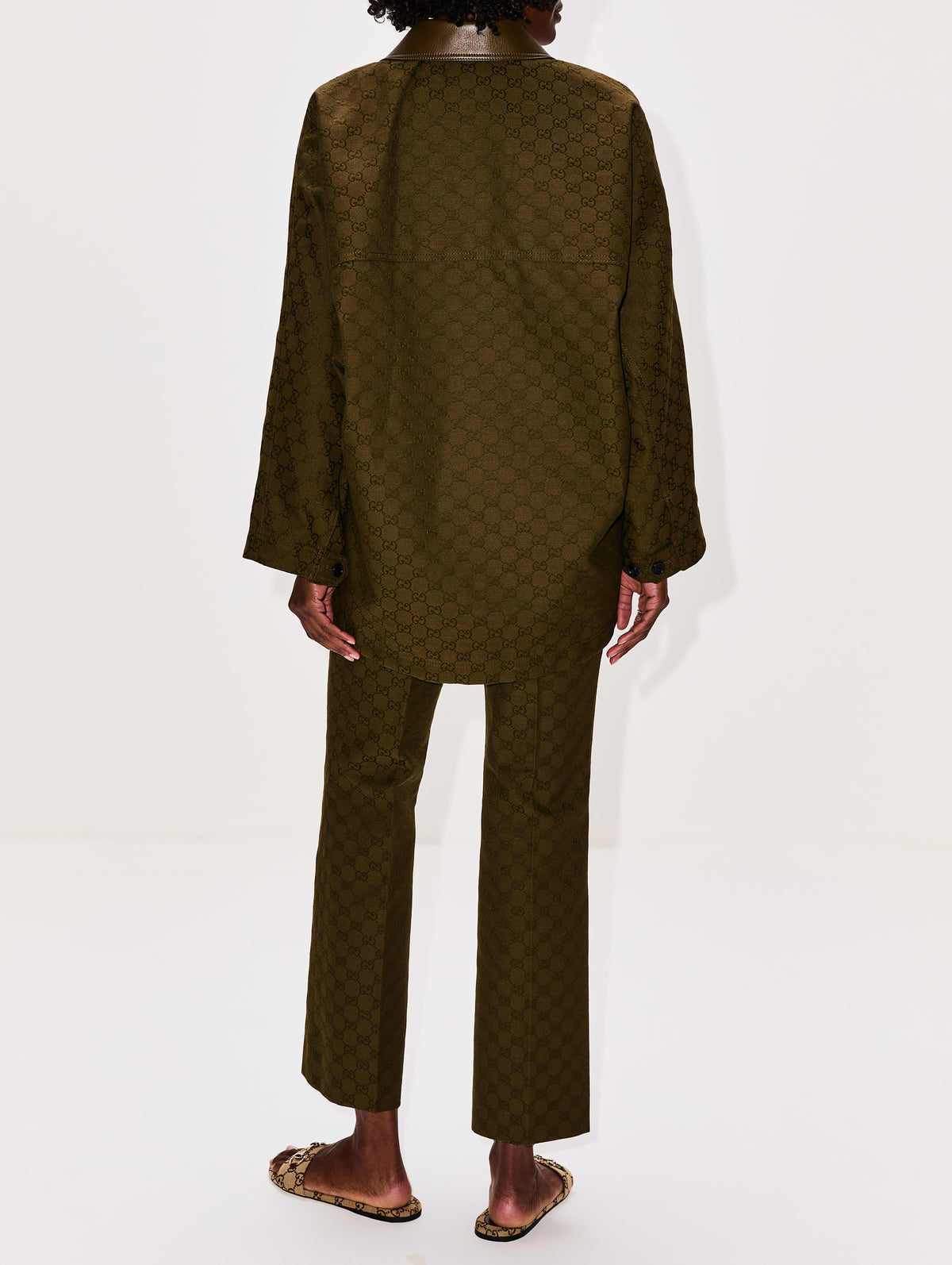 GG Canvas Pant,GUCCI,ARMY GREEN,Image 3