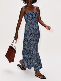 Albertine Dress,LA LIGNE,NAVY BANDANA,Image 3