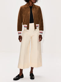 Down Filled Cropped Flight Jacket,THOM BROWNE,BROWN,Image 2