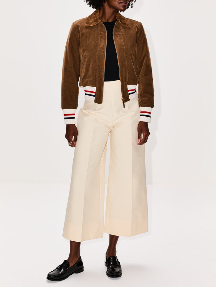 Down Filled Cropped Flight Jacket,THOM BROWNE,BROWN,Image 1