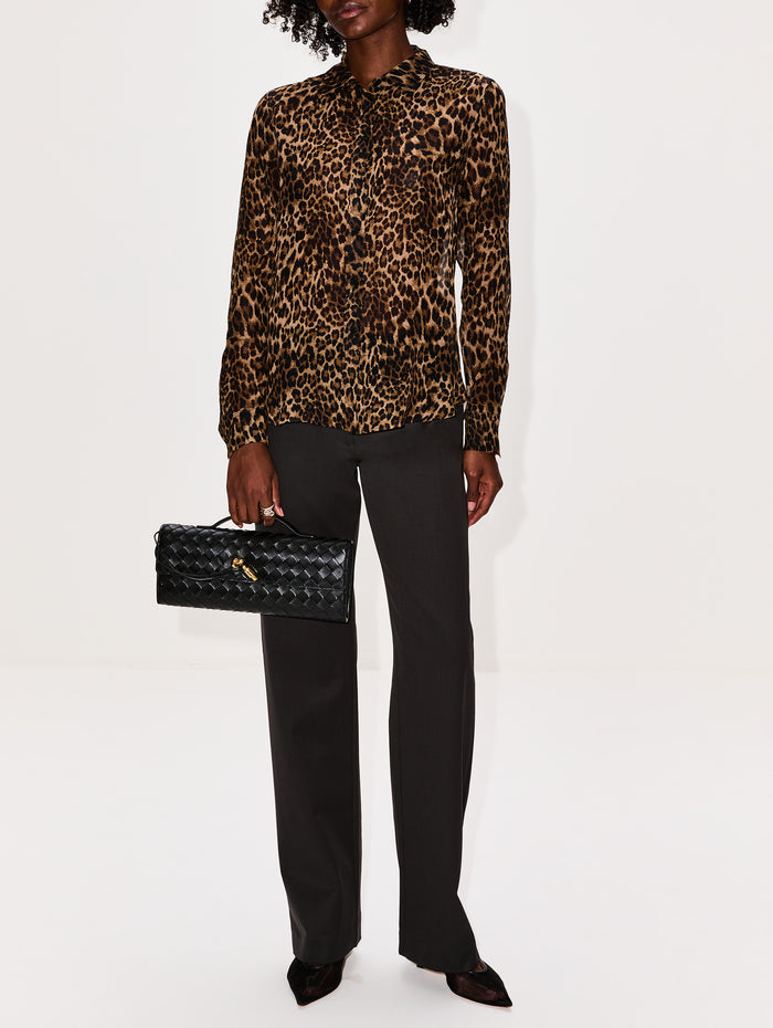 Gaia Slim Shirt,NILI LOTAN,VINTAGE LEOPARD,Image 1