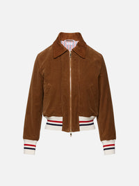 Down Filled Cropped Flight Jacket,THOM BROWNE,BROWN,Image 1