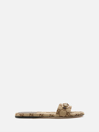 GG Horsebit Sandal,GUCCI,BEIGE/DARK BROWN,Image 1