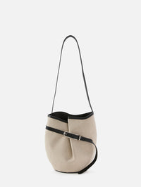 Belted Bucket Bag,LIFFNER,NATURAL/BLACK/SILVER,Image 1