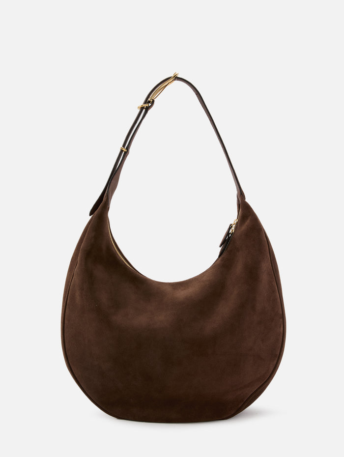 Moon Hobo Bag,LIFFNER,DARK BROWN/GOLD,Image 1