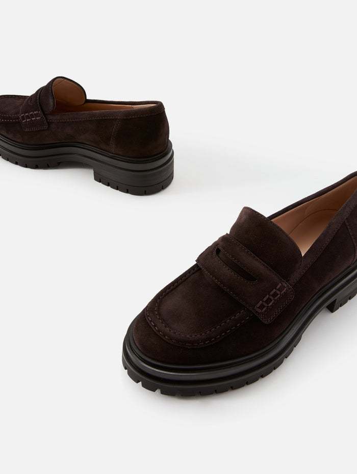 Suede Loafer,GIANVITO ROSSI,MOCHA,Image 1
