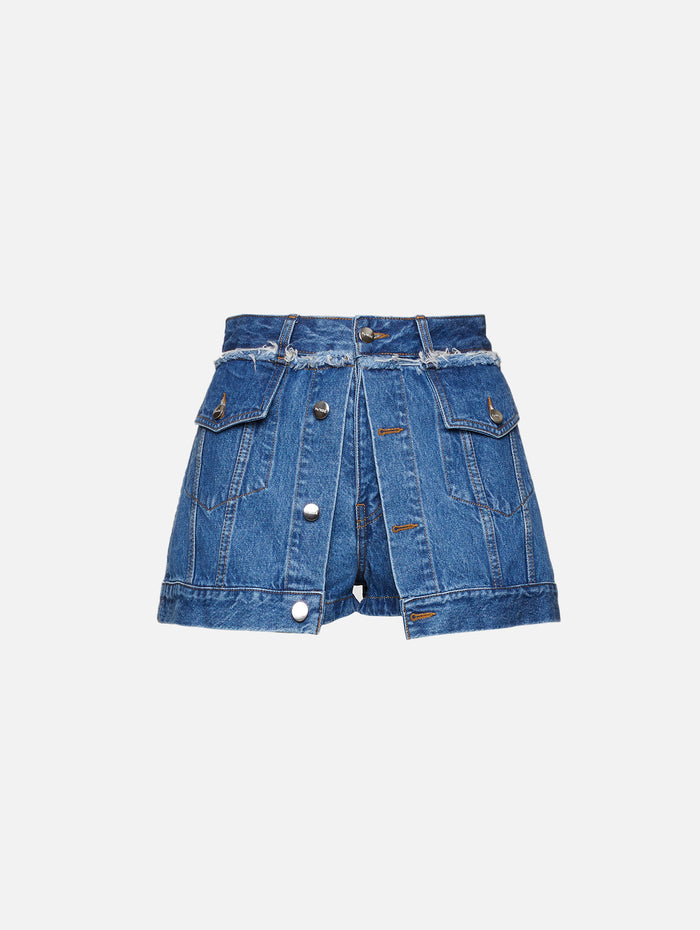 Denim Jacket Front Short,MONSE,INDIO,Image 1