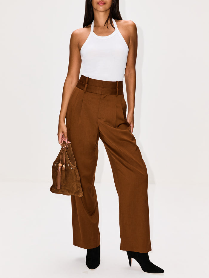 Tailored Double Trouser,MONSE,BROWN,Image 1
