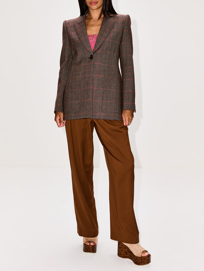 Check Blazer,CHLOÉ,BROWN/BEIGE,Image 1
