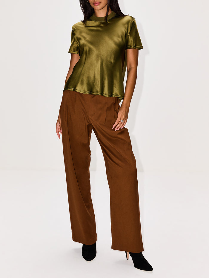 Bias Combo T-Shirt,ROSETTA GETTY,OLIVE,Image 1