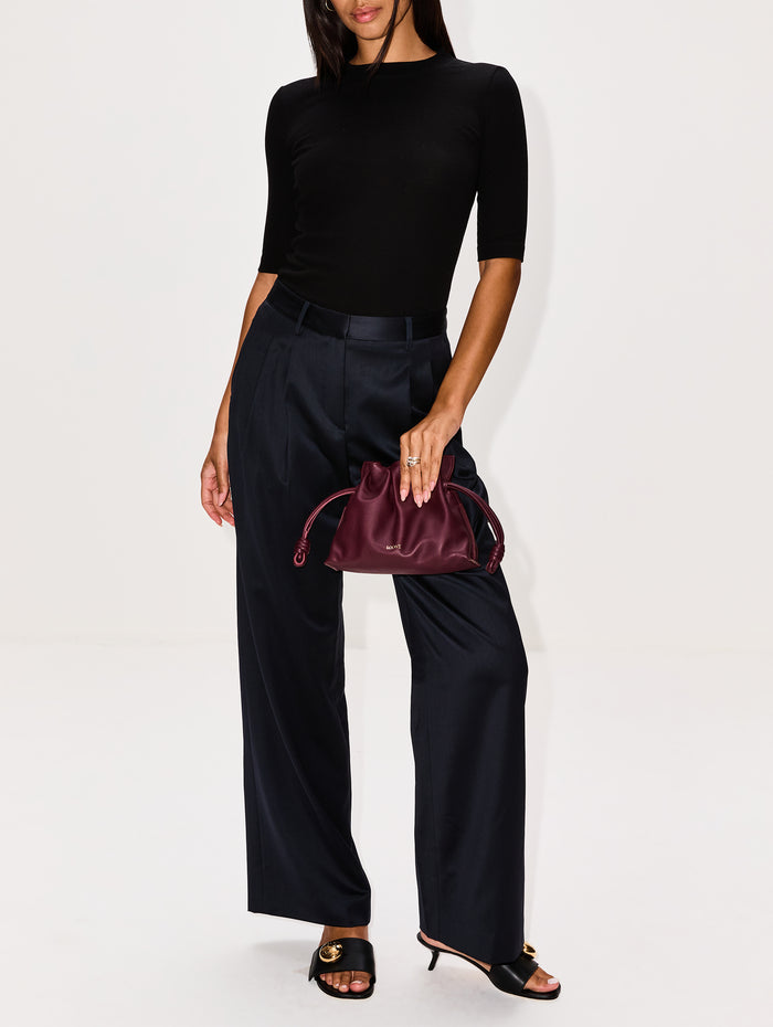 Cropped Sleeve T-Shirt,ROSETTA GETTY,BLACK,Image 1