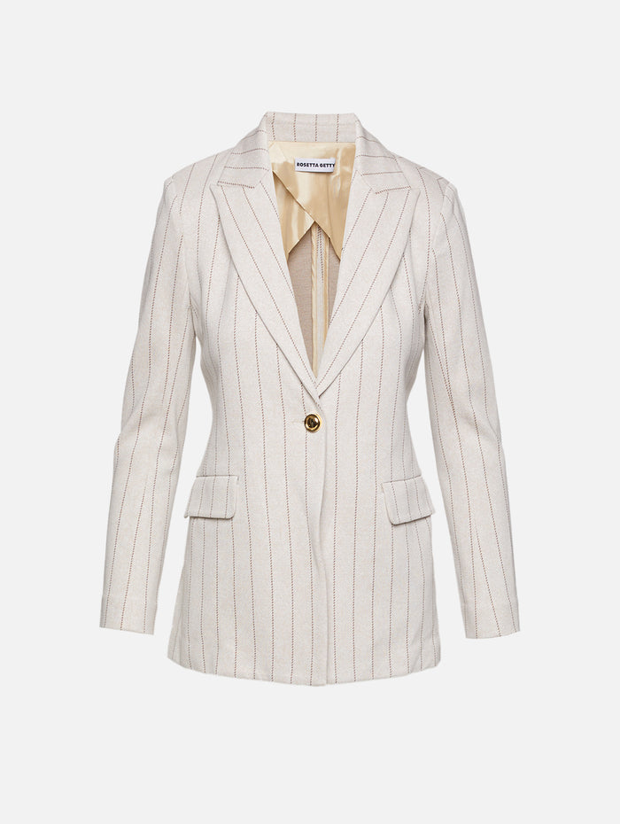 Peak Lapel Jacket,ROSETTA GETTY,BEIGE/BROWN,Image 1