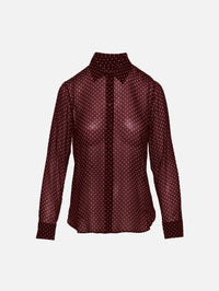 Gaia Slim Shirt,NILI LOTAN,BORDEAUX CREAM,Image 1