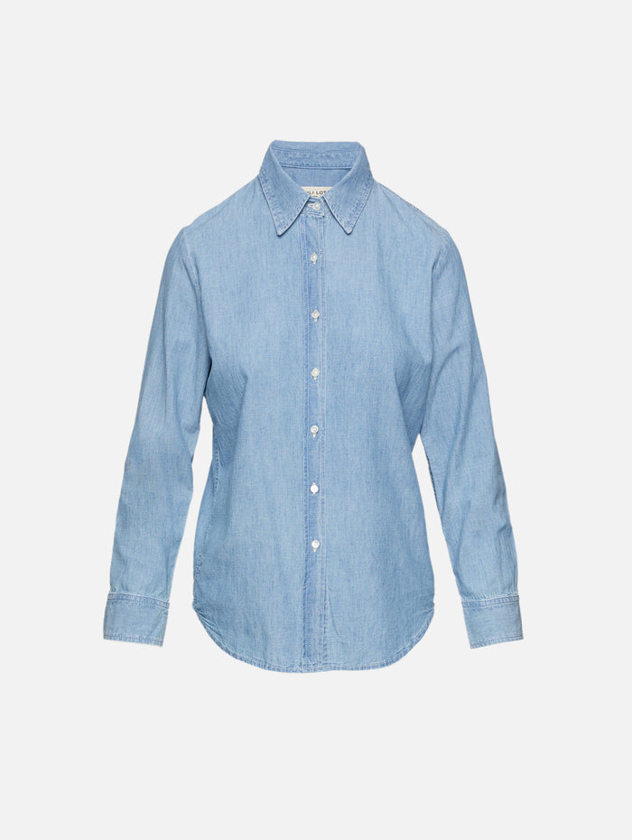 Monti Denim Shirt,NILI LOTAN,CHAMBRAY,Image 1