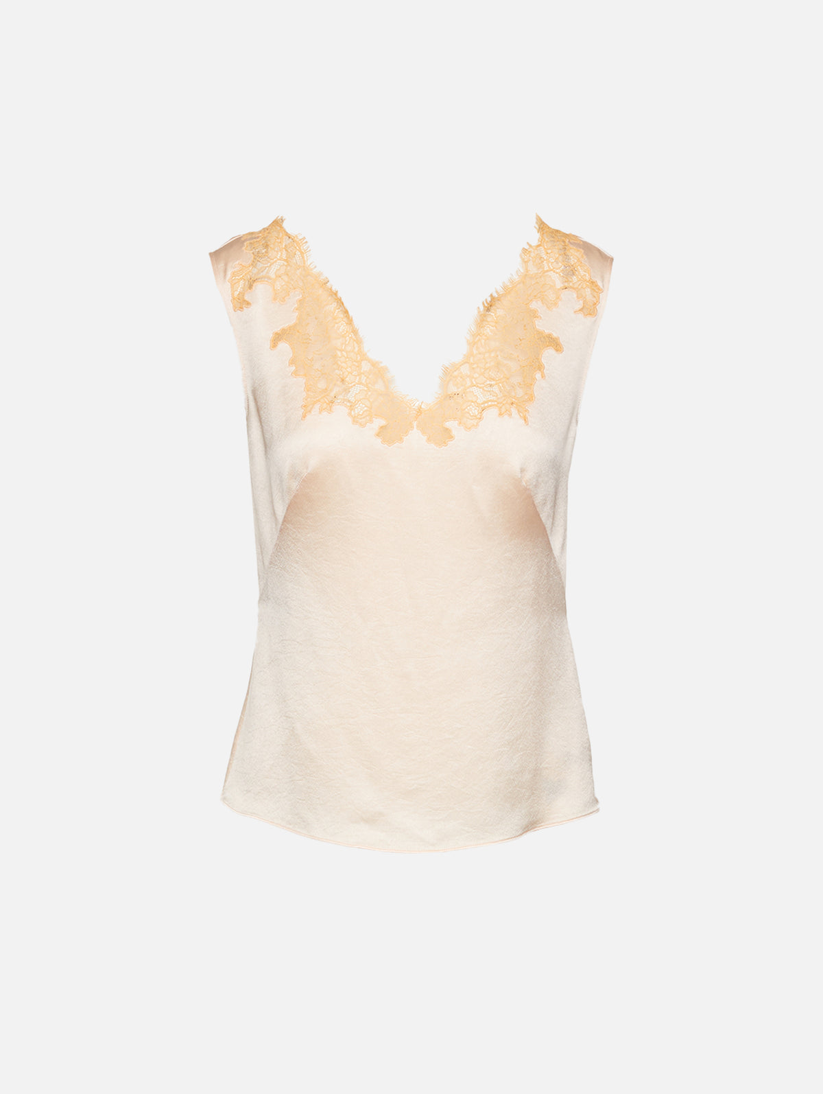 Satin Lace Tank,ALEXANDER MCQUEEN,POWDER,Image 1