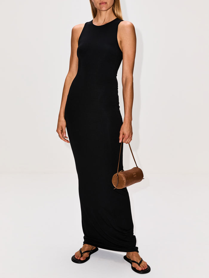 Sleeveless Crewneck Maxi Dress,ÉTERNE,BLACK,Image 1