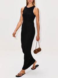 Sleeveless Crewneck Maxi Dress,ÉTERNE,BLACK,Image 3