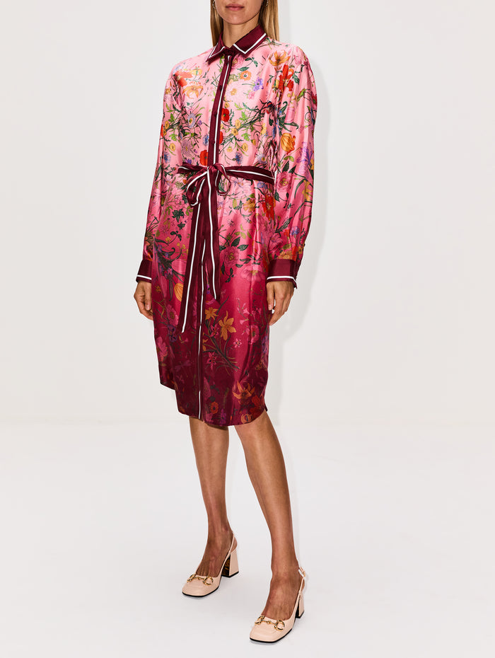 Flora Dress,GUCCI,PINK/ROSSO,Image 1