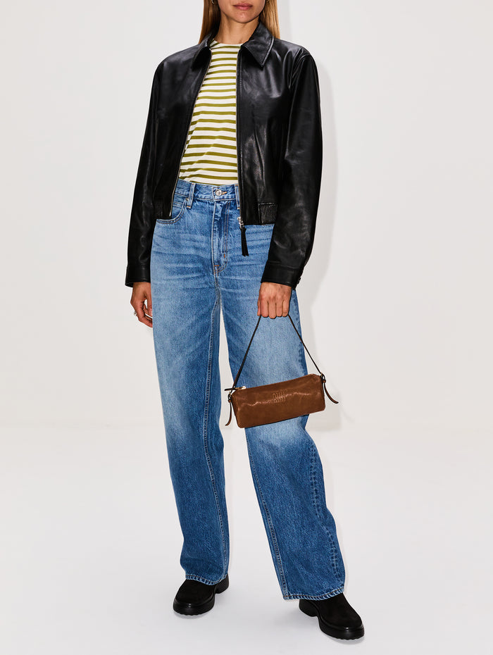 Leather Jacket,CLOSED,BLACK,Image 1