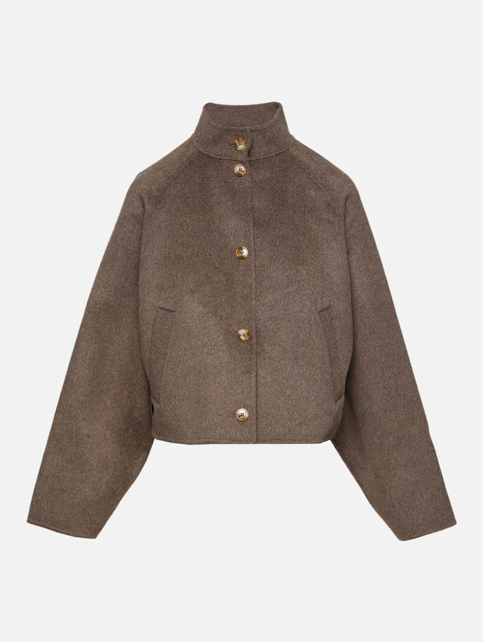 Nyma Cropped Jacket,LOULOU DE SAISON,TAUPE MELANGE,Image 1