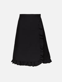 Side Ruffle Skirt,VALENTINO GARAVANI,NERO,Image 1