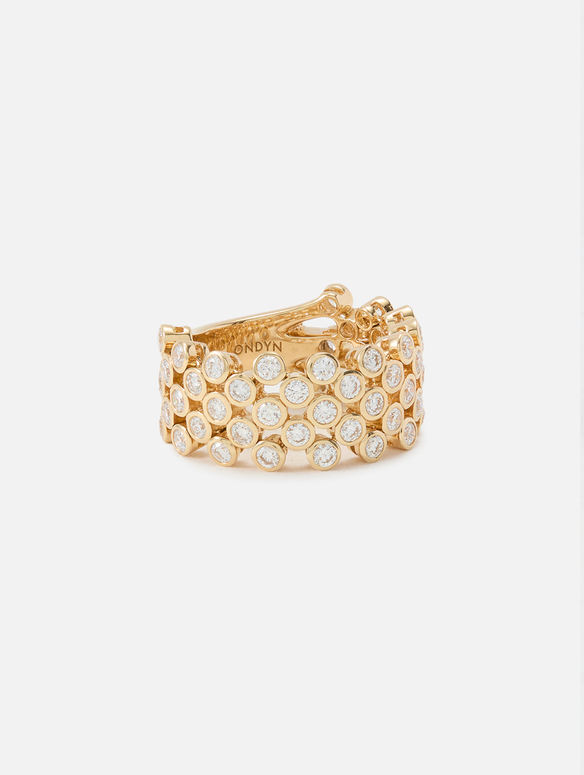 Grand Chequer Ring,ONDYN,YELLOW GOLD,Image 2