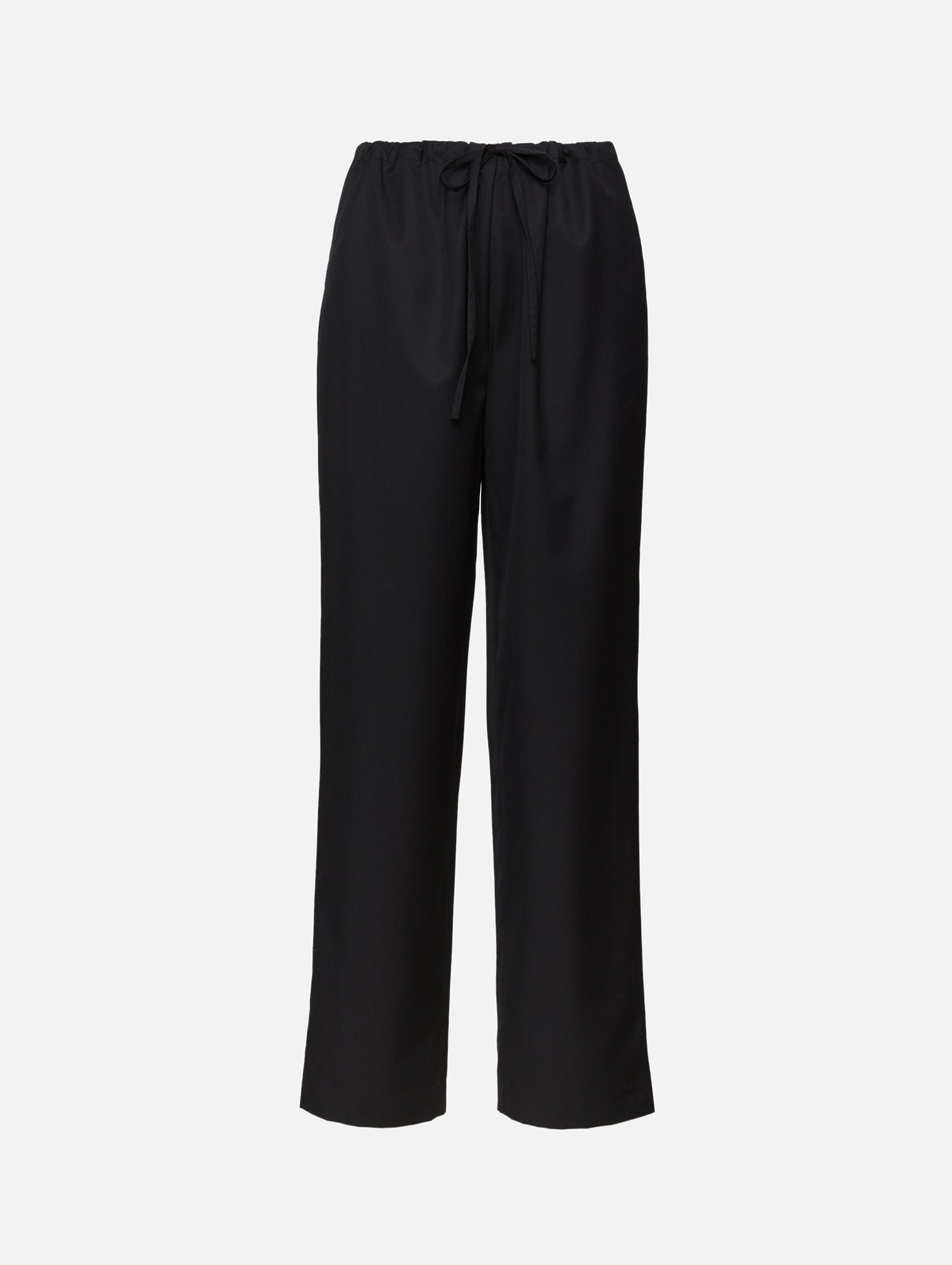 Drawstring Wool Pant,AYA MUSE,BLACK,Image 1