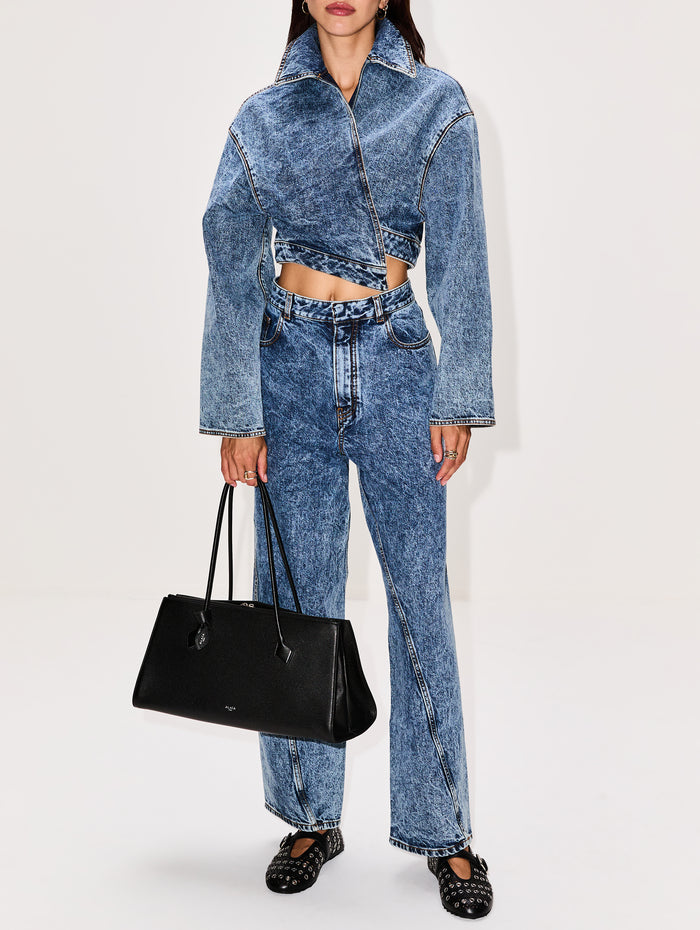 Spiral Jacket,ALAIA,BLEU NEIGE,Image 1