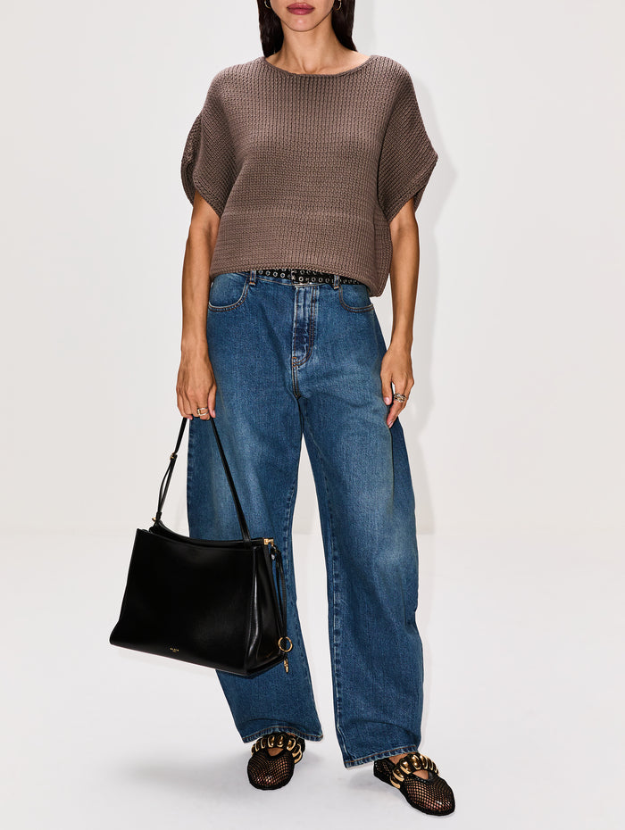 Low Round Pant,ALAIA,BLEU MINERA,Image 1