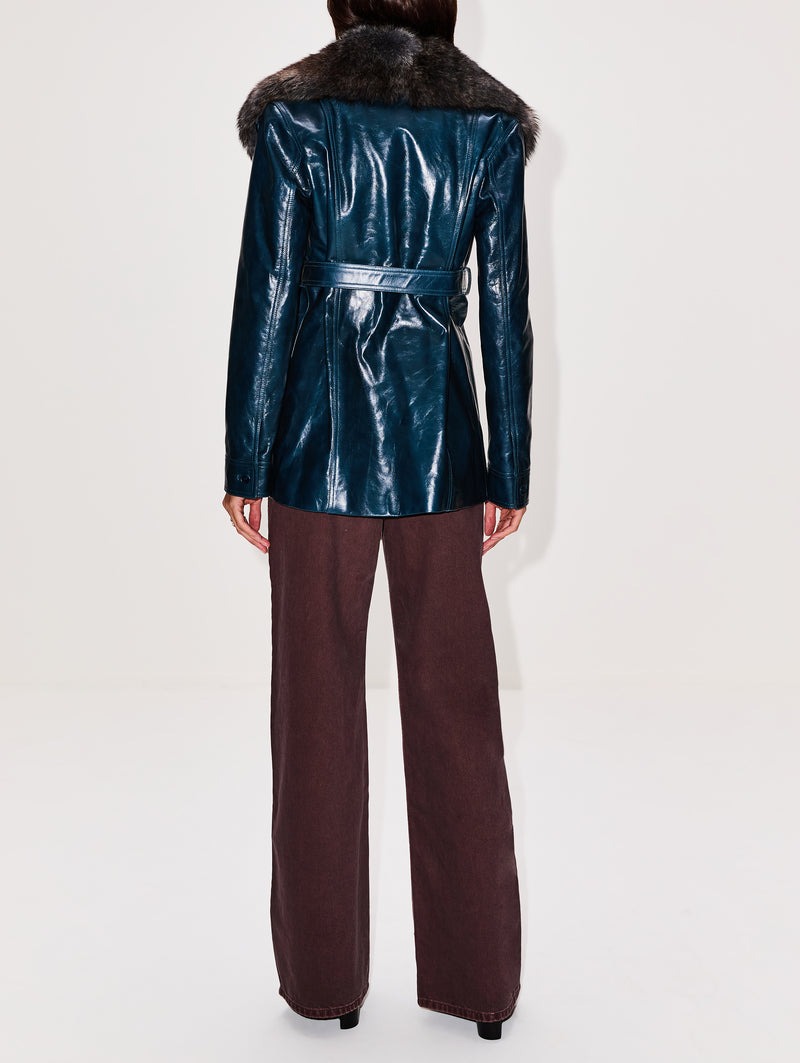 Fur Collar Leather Jacket