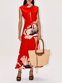 La City Raffia Tote,BALENCIAGA,NATURAL/CAMEL,Image 2
