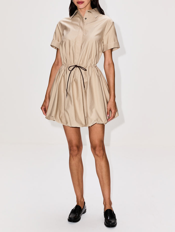 Short Sleeve Dress,LOEWE,BEIGE,Image 1